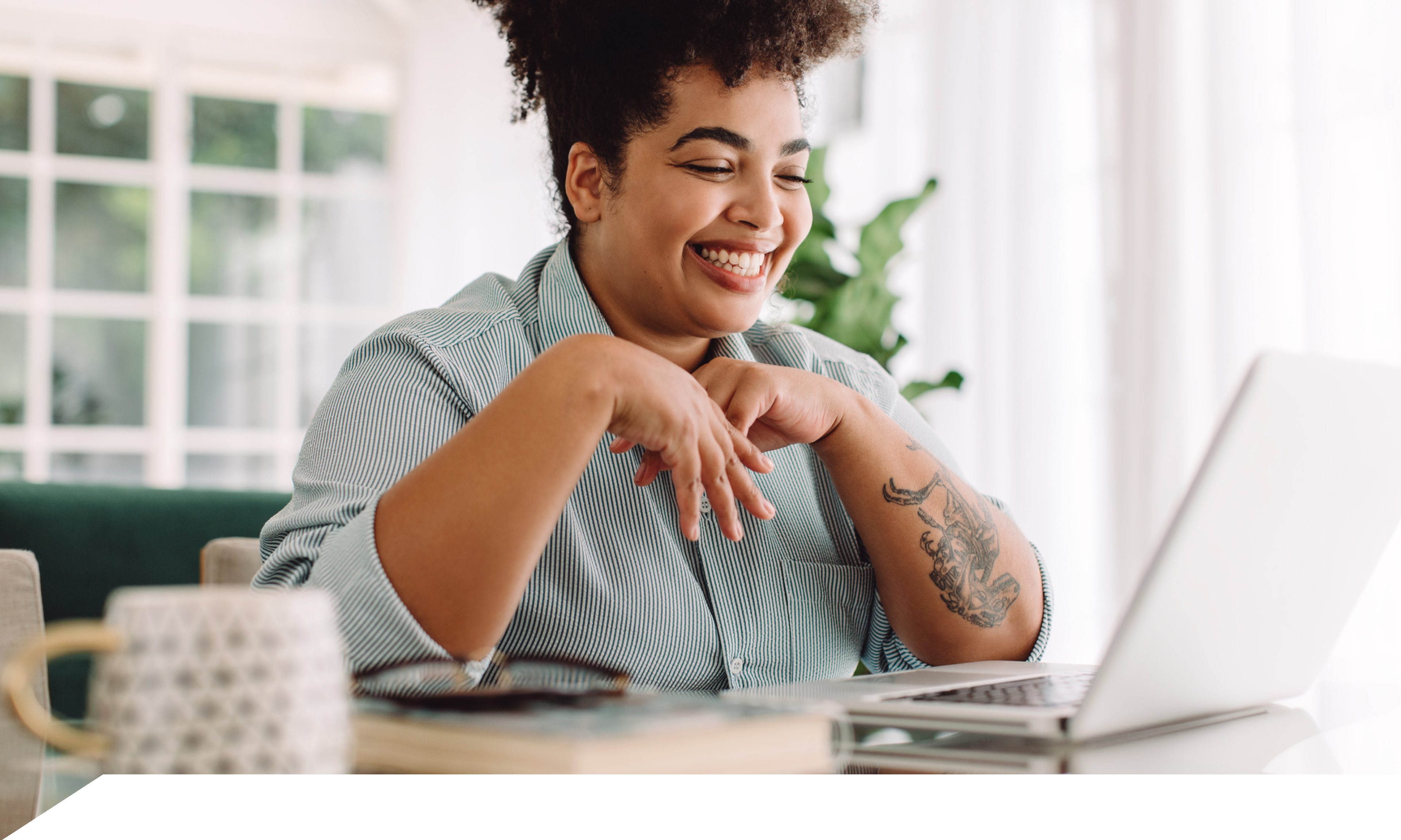 woman analyzing her stock investments 