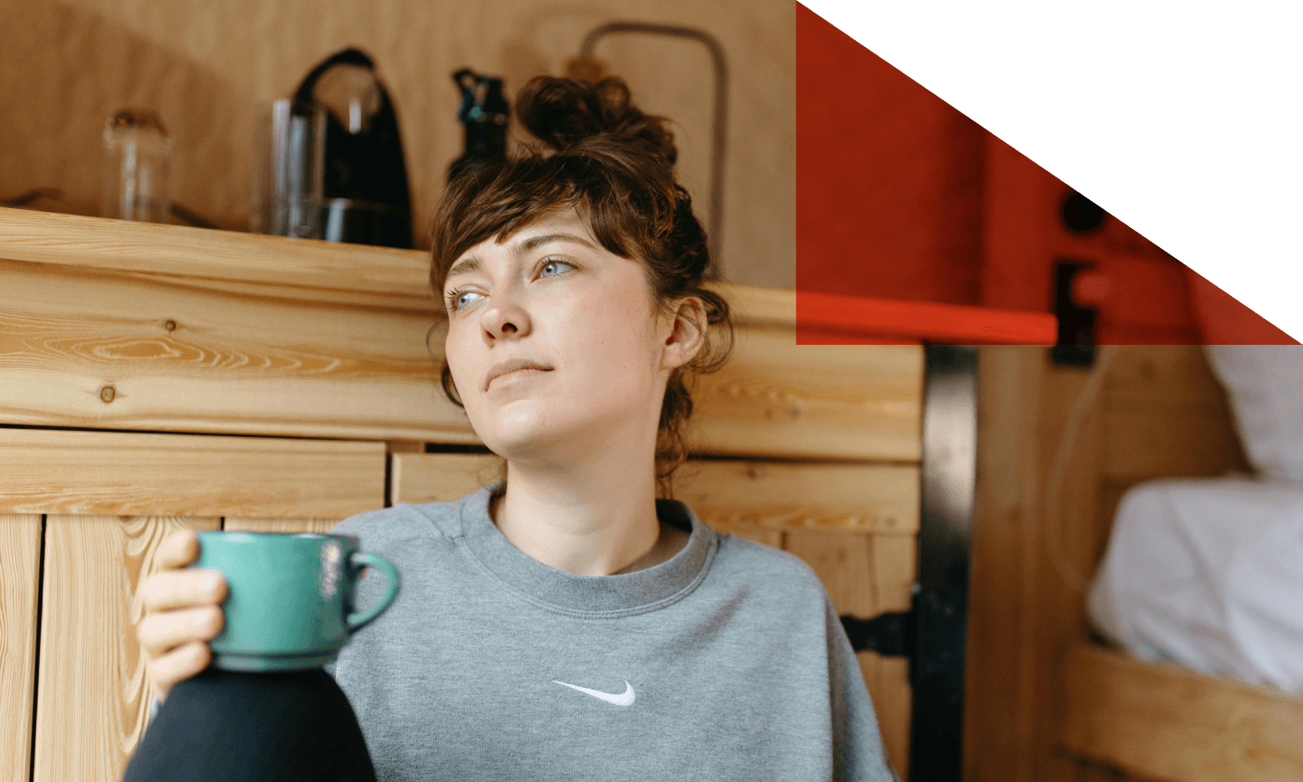 Vertex woman with coffee mug