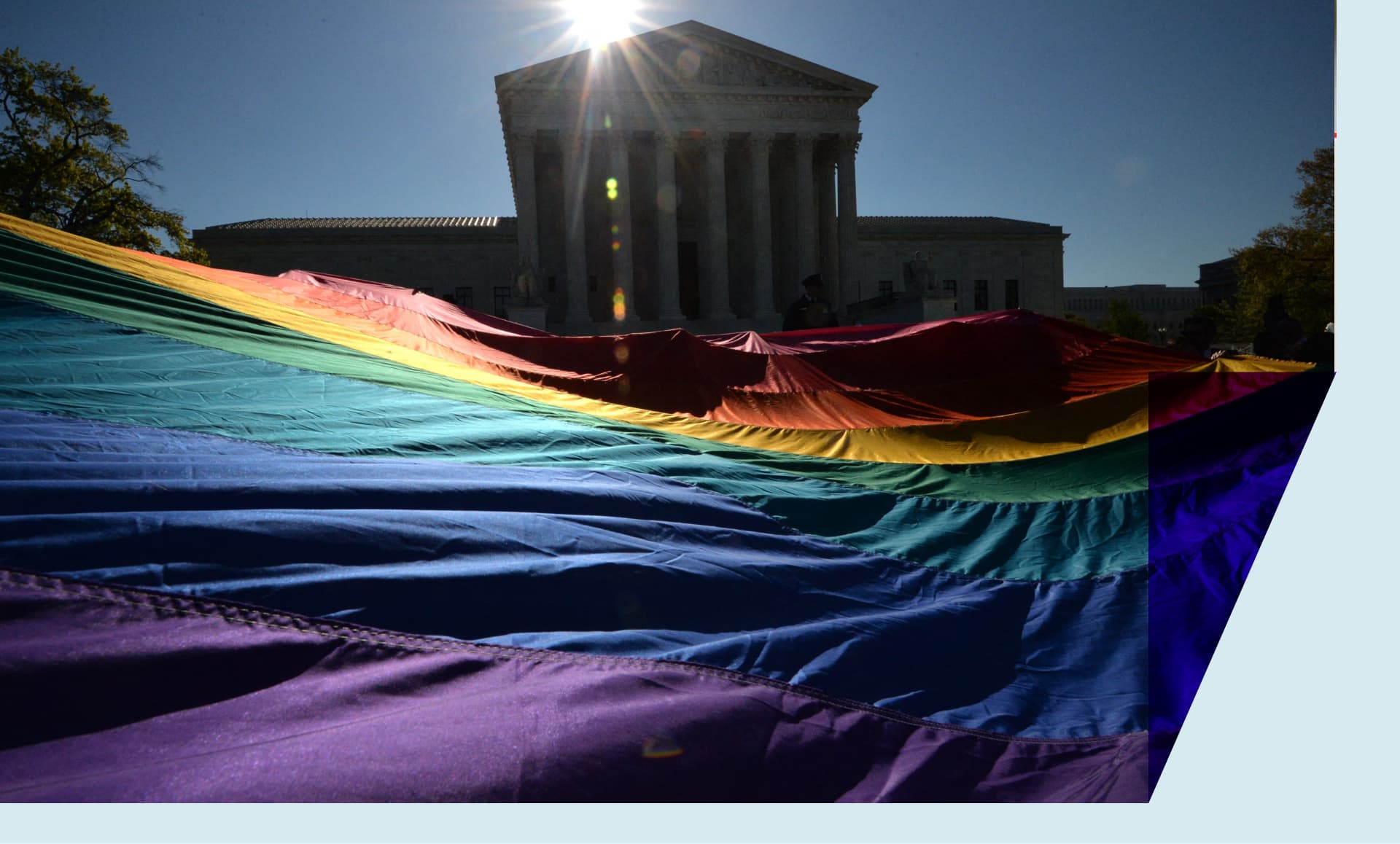 The Supreme Court and a pride flag