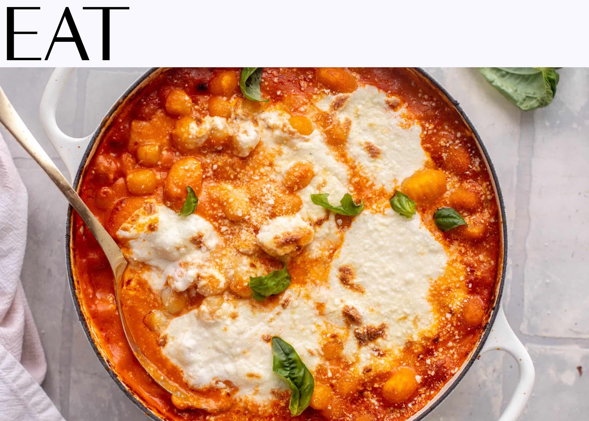Baked Vodka Sauce Gnocchi With Burrata