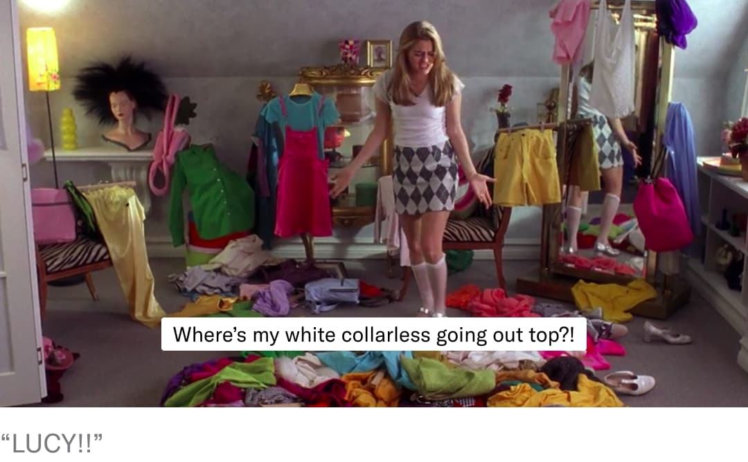 Where's my white collarless going out top?