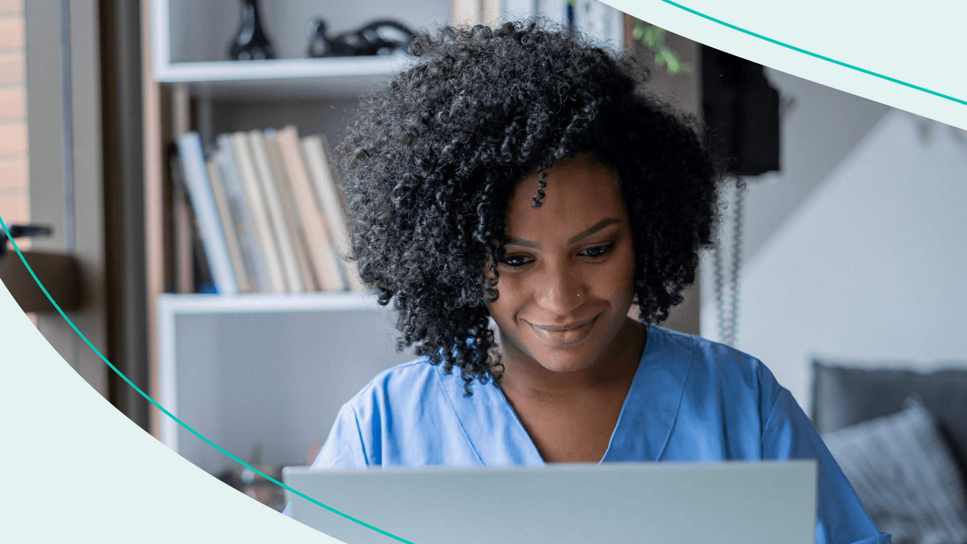 Woman working on laptop
